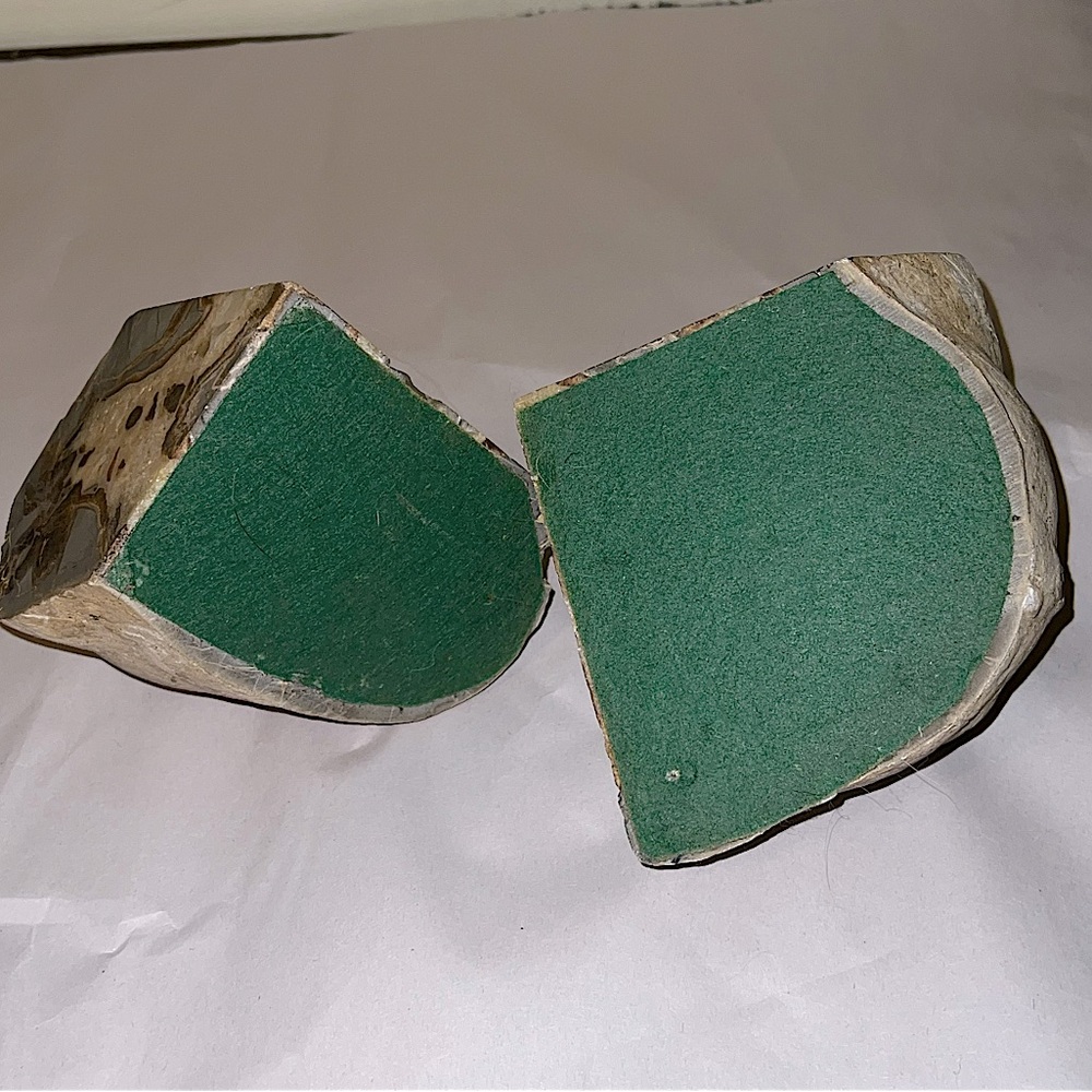 Vintage Set Large Septarian Stone Natural Bookend Decor Dragons Egg RARE FIND - Picture 11 of 14